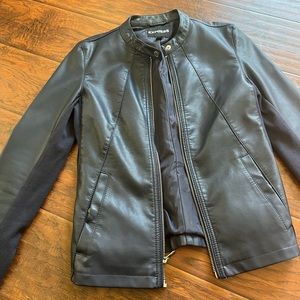 NAVY blue woman’s leather jacket